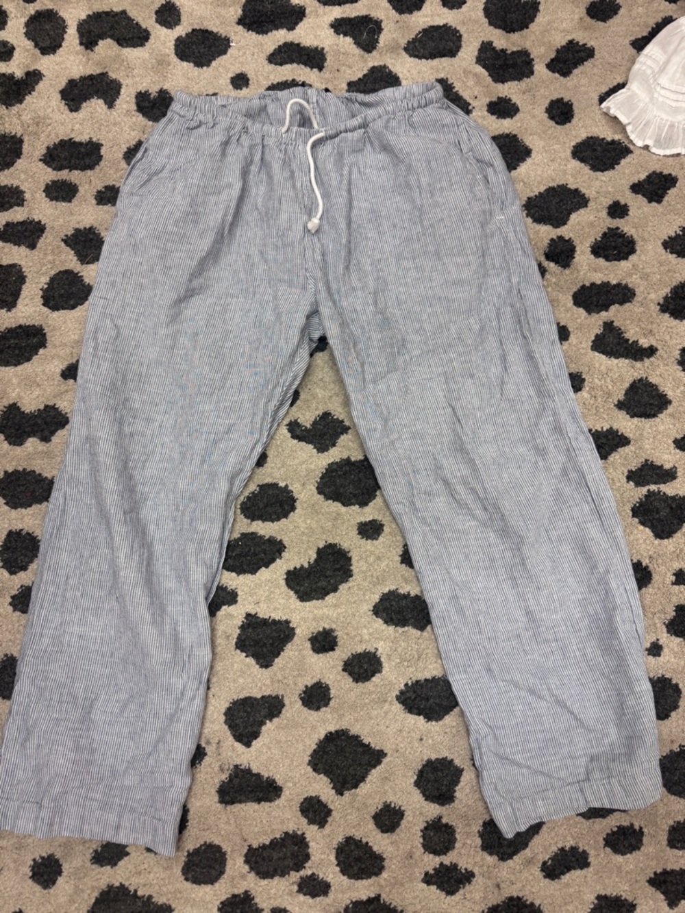 Brandy Melville Light Blue Pinstripe Drawstring Joggers